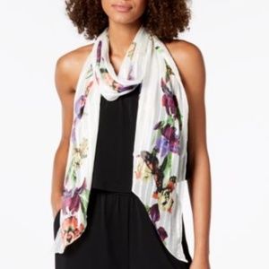 INC Iris Bias Scarf White TAPERED ENDS